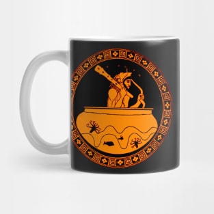 Herakles (Hercules) with club inside a greek dinos vase attic red figure Mug